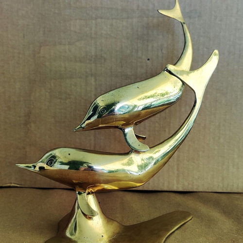 Brass decorative statue Dolphins like new