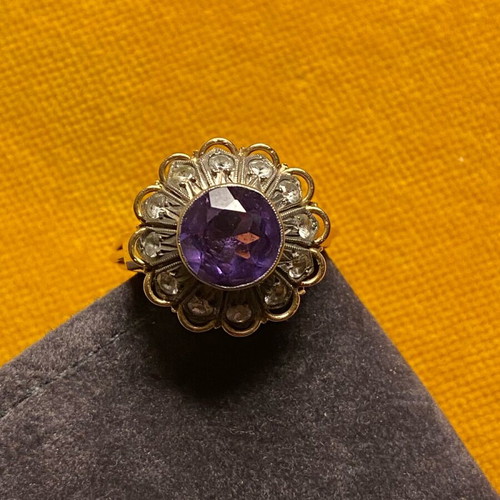 18K ring with 2.5k alexandrite used, antique