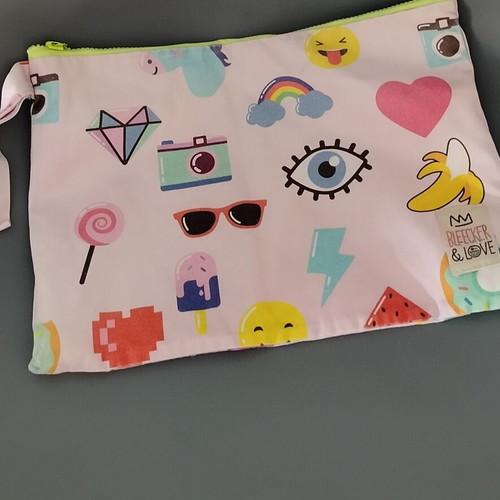 Bleecker & Love Cosmetic Bag like new, large size, multicolor