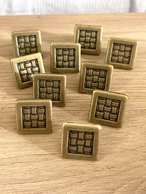 Set of 10 classic brass cabinet knobs