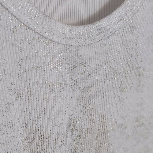 Zara top white gold medium new