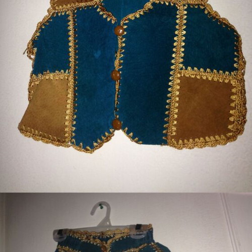 Vintage 2000s Suede Vest and Skirt Set Size 6