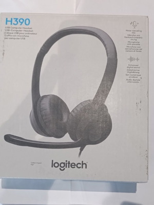 Logitech H390 Headphones used, wired USB, noise cancelling
