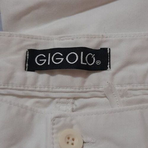 Ανδρικό λευκό chino παντελόνι GIGOLO, μέγεθος L, slim fit