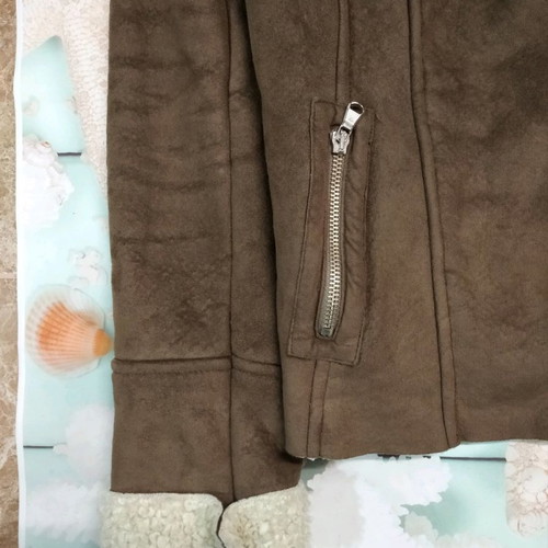 BSB suede jacket used with fur lining, size M, beige brown