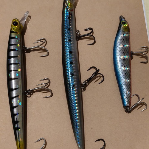 Rizor Jerky Minnow 140s, Savage Gear Sandeel Jerk Minnow 175F, Pencil fishing lures