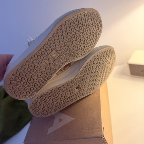 Veja Campo sneakers used, white and beige with rose gold details