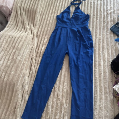 Assos backless long jumpsuit like new, blue, size M