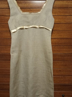 Linen sleeveless beige dress size M Club Voltaire new