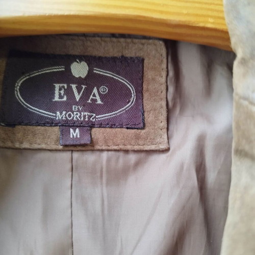 Beige leather jacket used, size M