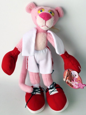Винтидж Pink Panther Boxer 22см плюшена играчка нова