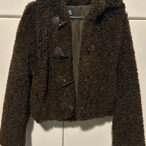 Zara short brown shearling jacket like new