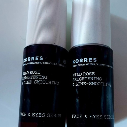 Korres Wild Rose Serum for Face and Eyes, new and slightly used, 2x30ml