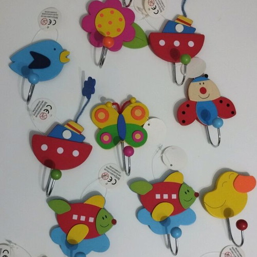 Children's hangers new, set of 14, wood and metal
