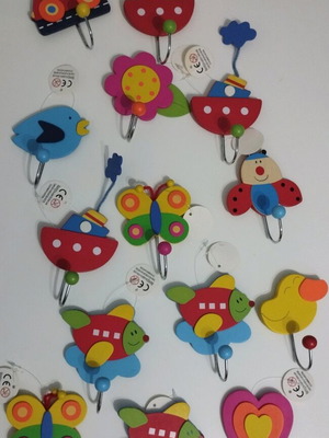 Children's hangers new, set of 14, wood and metal