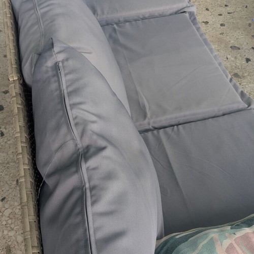 Veranda sofa new, three-seater with cushions
