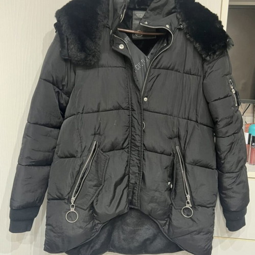 Bsb down jacket asymmetrical like new, black