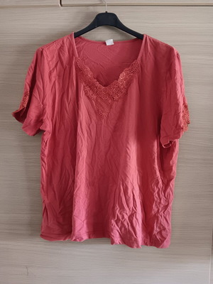 Women's short-sleeve blouse used, red, sizes L and XL