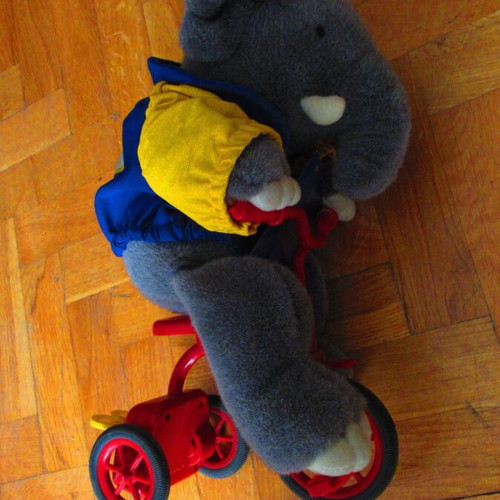 Elephant cyclist wind-up 40cm from el Greco new