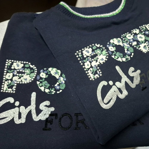 Mayoral set of 2 cropped sweaters for girls used, size 8y, blue floral