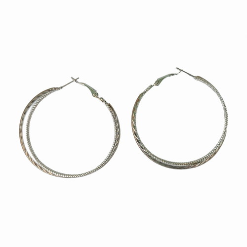 Double hoop earrings used, silver