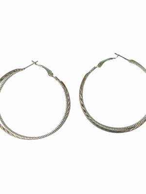 Σκουλαρίκια κρίκοι διπλοί μεταχειρισμένα, ασημί