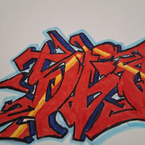 Graffiti color sketch new on thick paper