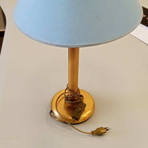 Gallis Lighting ARC Table Lamp like new, gold and light blue