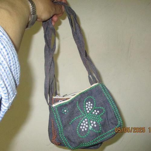 Denim mini bags new, pack of 5, embroidered handmade