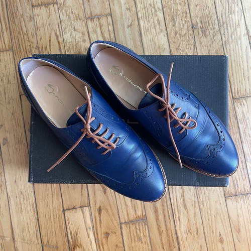 Oxford leather shoes Mourtzi navy size 39 new