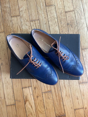 Oxford leather shoes Mourtzi navy size 39 new