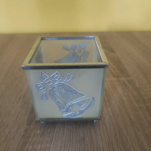 Christmas candle holder used Frosted Glass