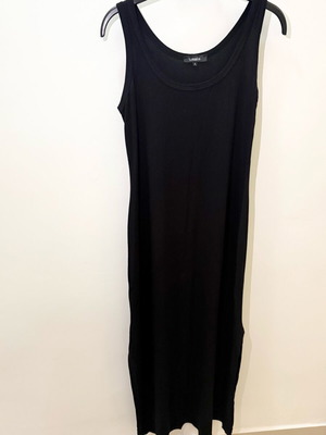 Lussile black maxi dress used, size S with elastic fit