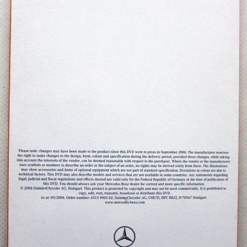 2006 Mercedes-Benz The New C-Class Serene Agility Promo DVD new