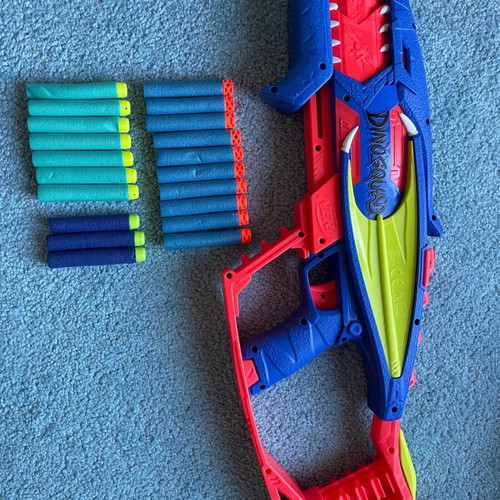 Nerf Dinosquad blaster used with 20 darts