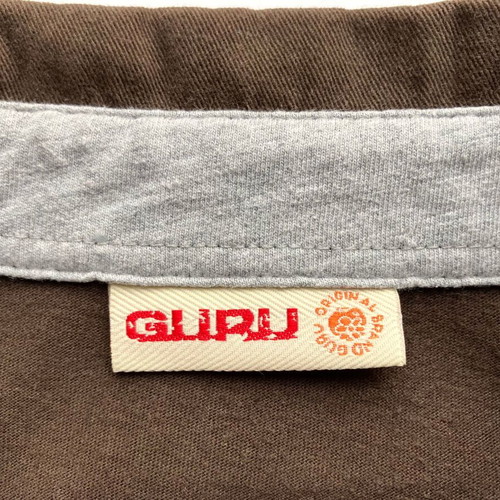 Guru men's long-sleeve brown polo shirt used, size L
