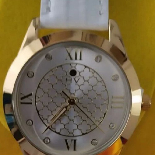 Helena Vera Elegant Women's Quartz Watch, White Leather Strap