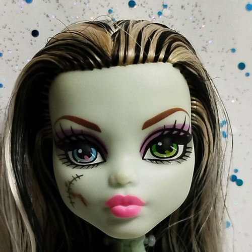 Monster High Frankie Stein doll used nude with flaws