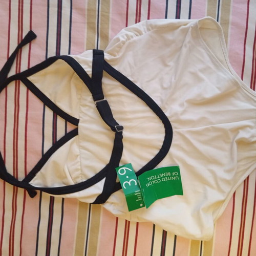 Benetton maternity swimsuit new with tags, white and black, size M