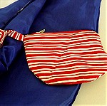  Χειροποίητη Τσάντα Από Vintage navy Ύφασμα Πειραϊκής Πατραϊκής