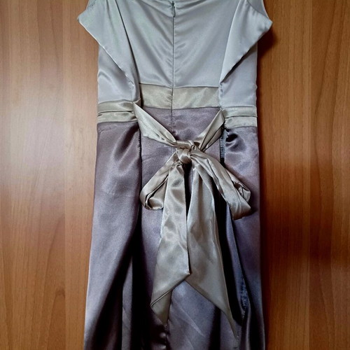 Catwalk Raxevsky Satin Mini Dress new, gray and beige, size XL