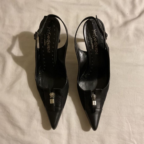 YSL leather/fabric pumps used, size 36.5, black