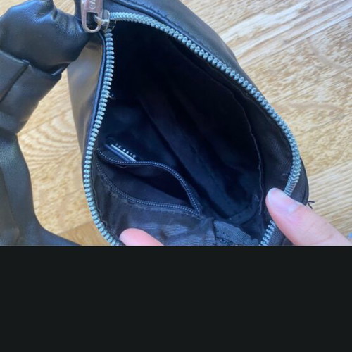 Caprice black ruched shoulder bag