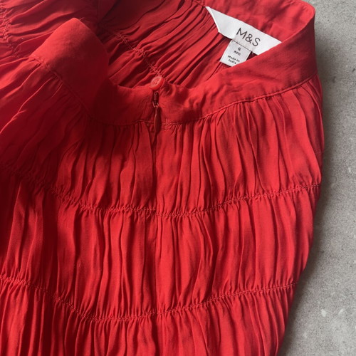 M&S women's red long skirt, size XS / 34