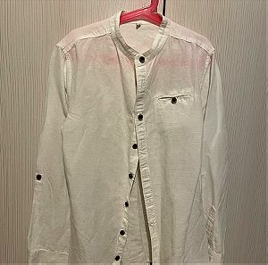 Λινό λευκό αγορίστικο πουκάμισο ZARA, 11-12 ετών, σε εξαιρετική κατάσταση
