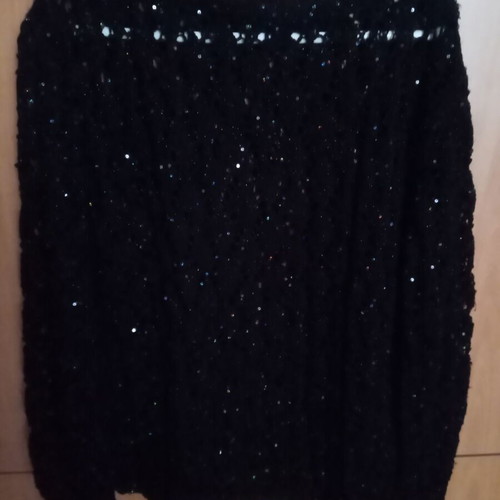 Handmade blouse used with sequins, size M, black