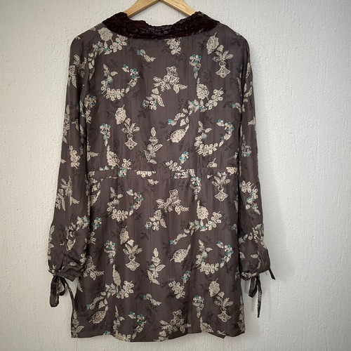 Silk floral tunic Vertiges Atelier like new, brown, size L