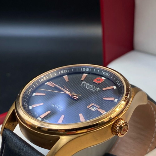 Swiss Military Hanowa Navalus watch like new, men's, black and gold