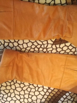 Camel leather boots used with lug sole and 7cm heel size 39