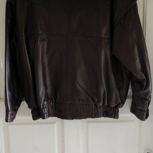 Leather men's jacket used, brown, size M